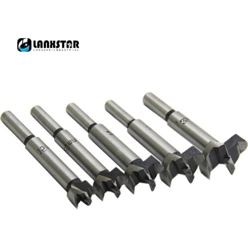 Durable HSS 5PC Forstner Wood Drill Bit Set with Round Shank Wood Tools Hole Saw Drilling Cutter