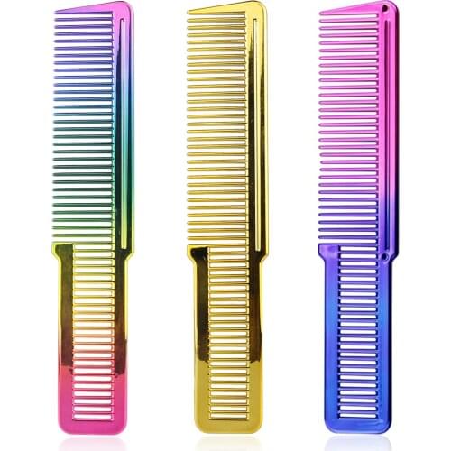 Plating Haircut Comb Professional Hairdressing Comb Flat Top Comb Barber Hair Styling Tools Salon Hairdresser Hair Comb 3 Color