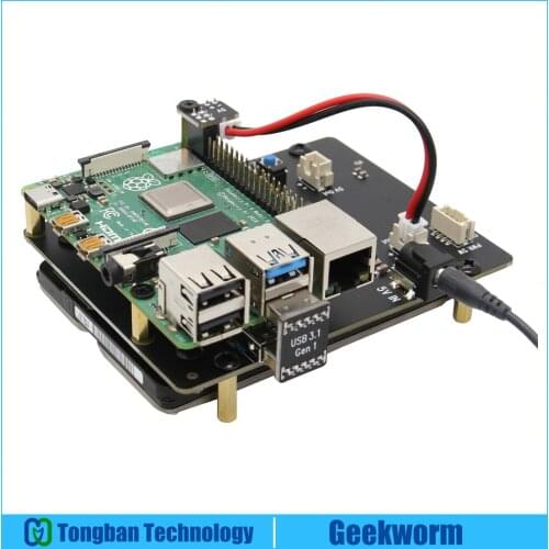 Raspberry Pi X825 V1.5 2.5 inch SATA HDD/SSD Storage Board with Metal Case & Power Switch & Cooling Fan for Raspberry Pi 4