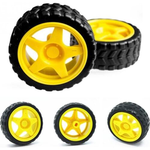 Rubber DC Drive Gear Motor wheel Tyre Tire For Smart Robot Car wheels Chassis Accessories Wheels for Arduino