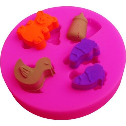 Feet,Bear,duck,bottle Silicone Mold,Fondant Cake Decorating Tools,Silicone Soap Mold kitchen Baking accessories F0772