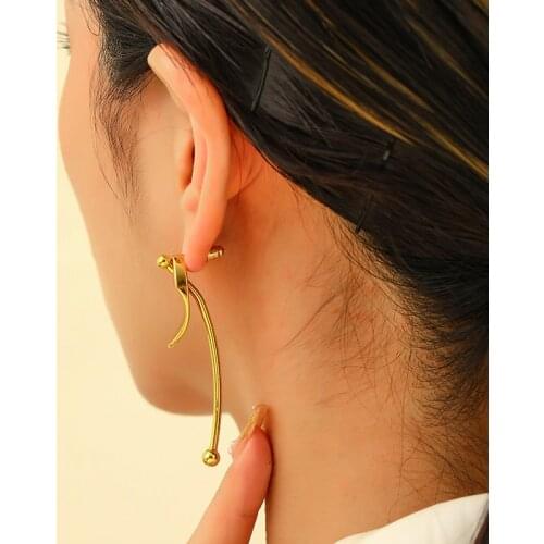 Vintage Long Oval 925 Silver Needle Earrings For Women Punk Tide Cool Personality Thin Face Earrings Jewelry Party Accessories