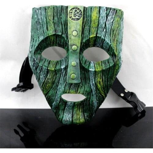 1pcs Vintage Jim Carrey "THE MASK" Movie Loki Mask The God of Mischief Masquerade Replica Halloween Cosplay Props