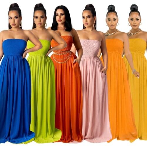 Commuter Style Solid Color One Piece Womens Clothes Sexy Sleeveless Wrap Chest Fashion Folds Loose Casual Jumpsuit Dropshipping