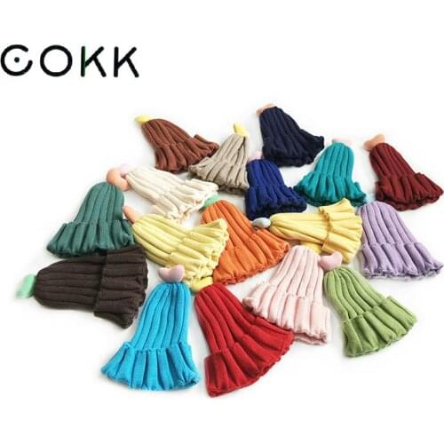 COKK Winter Hats For Girls Boys Unisex Knitted Beanie Heart Shape Winter Cap Children Beanies Soft Bonnet Kids Cute Warm Hat New