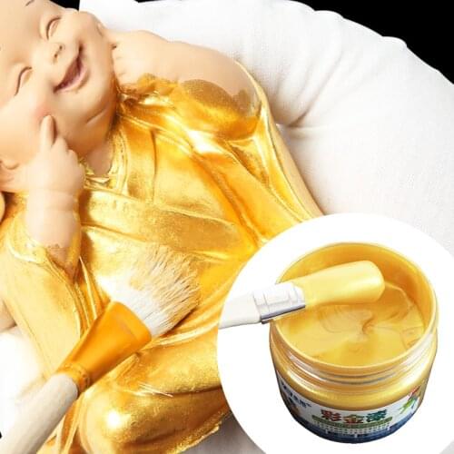 100g Gold Paint Water-based Lacquer Paint for Wood Varnish Coating for Arts Craft Furniture Wall Iron&Wooden Door Acrylic Paint