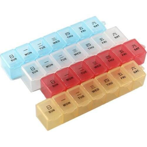 1PCS Pills Travel Box Portable Storage Pill Box Medicine Dispenser Storage Medicine Dispenser Pill Box for One Week