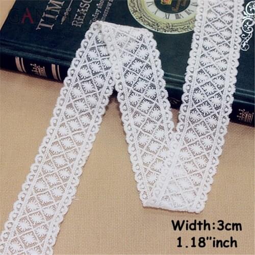 1yrd/lot Width:3.0cm Exquisite cotton embroidered mesh lace,ivory white lace, trimmings DIY Sewing accessories(ss-537)