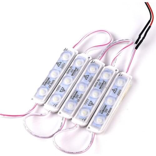 100pcs 220v LED Module 2W no need power supply 2835 3 leds injection lens advertising light for Windowfront Sign Channel Letter