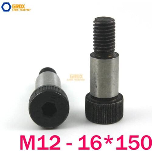 2 Pieces M12 Threaded 16*150mm 12.9 Grade Alloy Steel Hexagon Socket Head Shoulder Screw Bolt