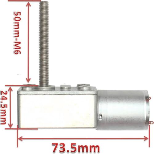 3V/6V/12V/24V turbine worm gear motor with M6 long shaft , M6 screw shaft motor