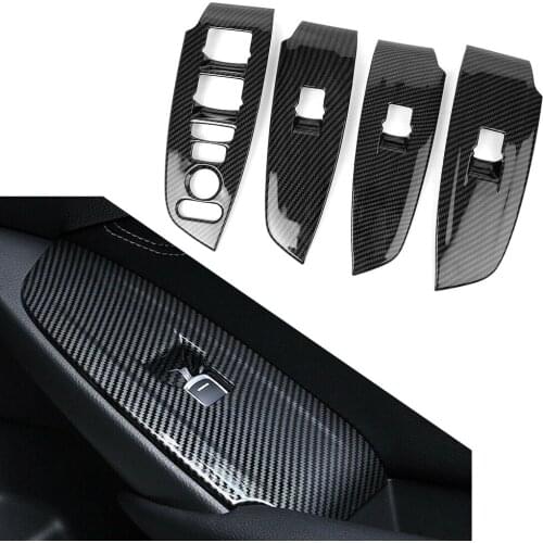4Pcs For Honda Accord 2018-2021 Carbon Fiber ABS Interior Window Switch Panel Cover Trim Car Sticker Accessories