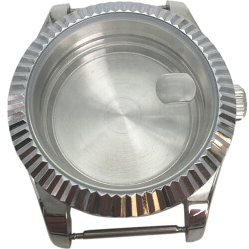 40mm Case Sapphire Glass Steel Watch Case Fit Mingzhu DG2813/5833 Auto Movement Back Transparent Glass