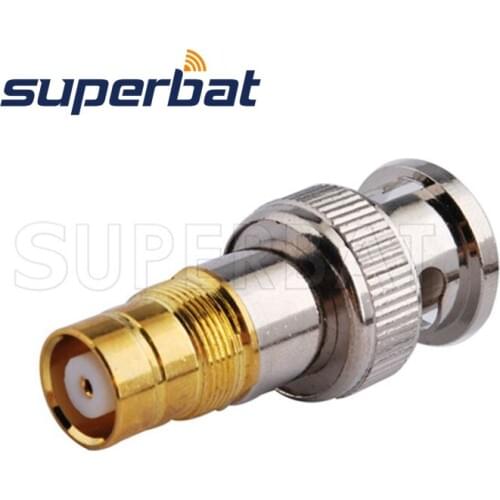Superbat 5 pcs BNC-1.6/5.6 Adapter BNC Male Plug to 1.6/5.6 Female Jack straight RF Coaxial Connector