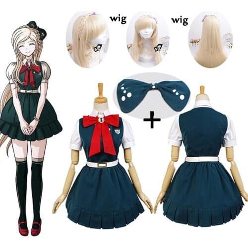 Anime Danganronpa Sonia Nevermind Cosplay Costume Long Wig Dress Socks Headwear Halloween Christmas Party Suit Uniform Women