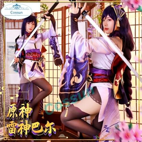 Anime! Genshin Impact Raiden Shogun Game Suit Uniform Cosplay Costume Halloween Party Role Play Outfit For Women S-XXL 2021 NEW