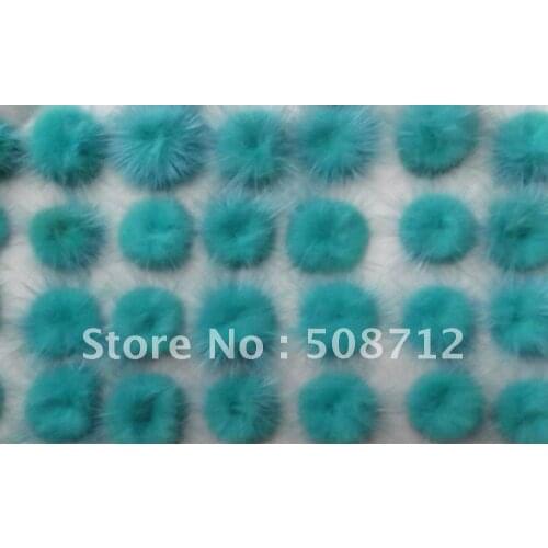 Free shipping!!!!500pcs mink fur ball embellishment sew trim for DIY craft hair accessory 30mm grass green