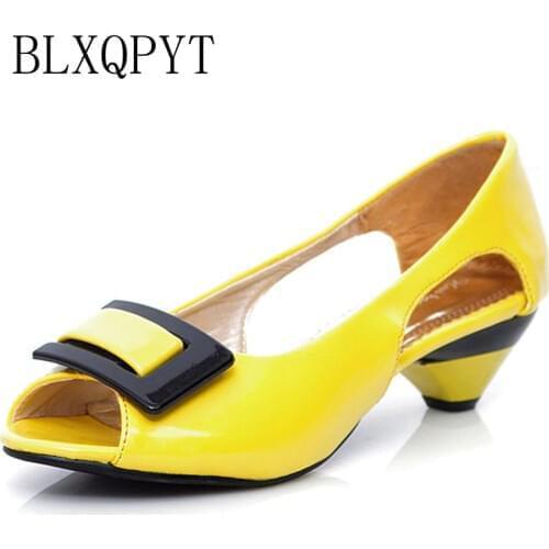 Big Size Sale 34-43 Small Wedge Peep Toe Multi Color Summer Women Sandals Leather Cone Med Heels Casual Shoes H9-2
