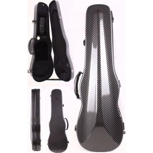 Black 4/4 violin Case carbon Fiber Hard Case Back Strap Black Color 1.9kg Yinfente