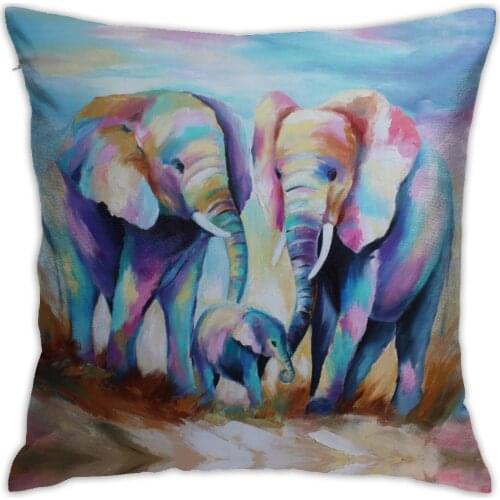 Cute Print Elephant Decorative Cushions Pillowcase Polyester Cushion Cover Throw Pillow Sofa Living Room Decoration Pillowcover