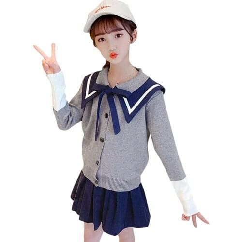 Kids Clothes Sweater + Skirt Clothing For Girls Spring Autumn Girls Sets Clothing Casual Childrens Tracksuits