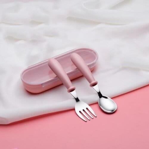 Childrens Spoon And Fork Set Toddler Stainless Steel Flatware Set Tableware With Cute Cartoon Handle