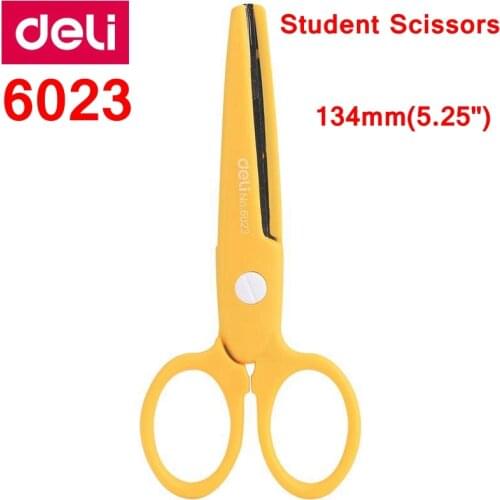 Deli 6023 Student Scissors 134mm(5.25') stainless scissors retail packing