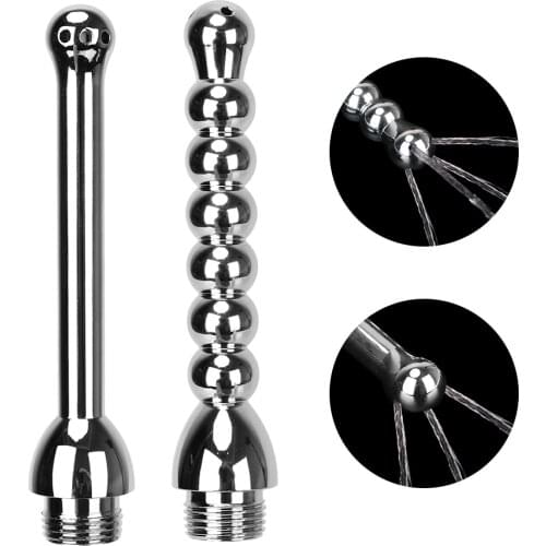Anus Clean Plug Kit Anal Enema Cleaner Vaginal Cleaning Shower Nozzle Anal Beads Aluminum Alloy Sex Toys for Couple Sex Shop