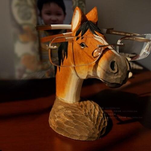 Creative hand carved horse head, decorative arts and crafts gift ornaments, glasses frame(A346)