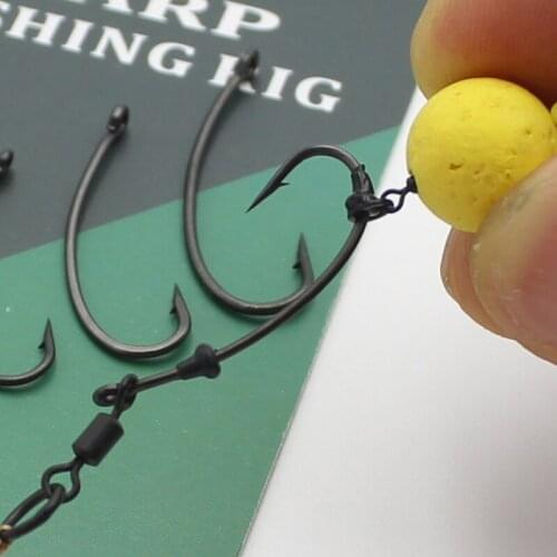 20PCS Carp Hooks Long Shank Telflon Coated Longshank Fishing Hook Barbed Fishhook Baitholder for Carp Chod Rig Hooks Accessories