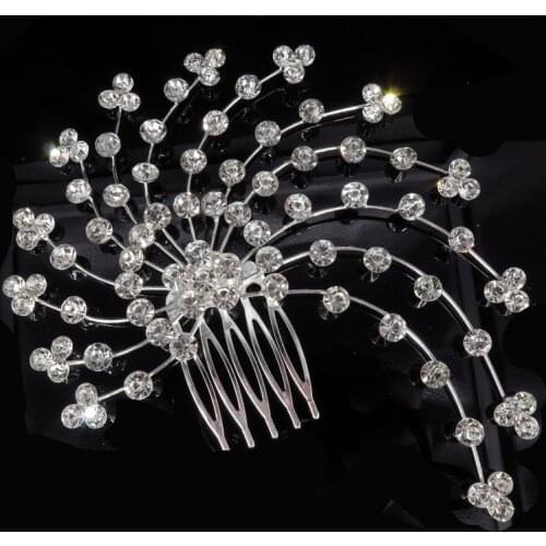 Fashion Crystal Wedding Hair Jewelry Charm Floral Bridal Hair Combs Women Party Hairpins Wedding Hair Accessories