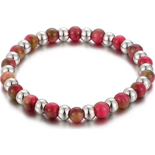 Fashion Women Gold Silver Color Big Beads Bracelets Stainless Steel Irregular Beaded Bracelets Jewelry