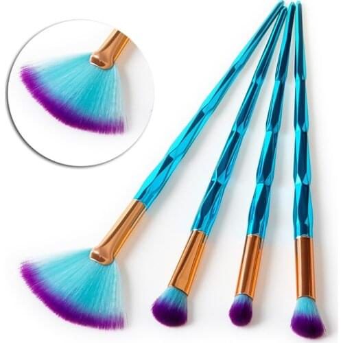 4 Pcs/Set Foundation Eyebrow Eyeliner Face Eyeliner Blush Diamond Powder Cosmetic Concealer Makeup Brushes Set Hot