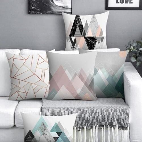 Premium Printing Pillow Case Soft Skin-Friendly Polyester Material Irregular Geometric Print Pillow Case for Home Decor