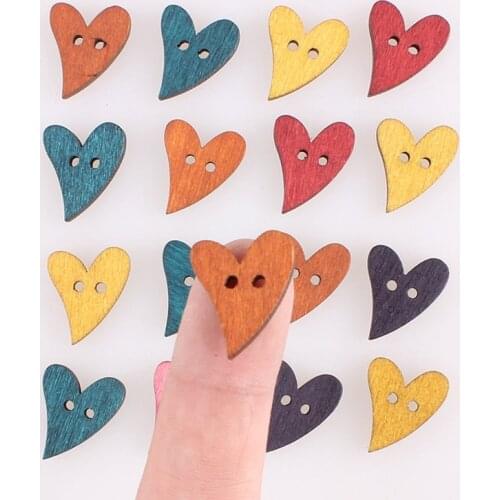 Handmade Heart Buttons For Girl Clothing DIY Decor Scrapbooking Needlework Craft Sewing Buttons Accessories E
