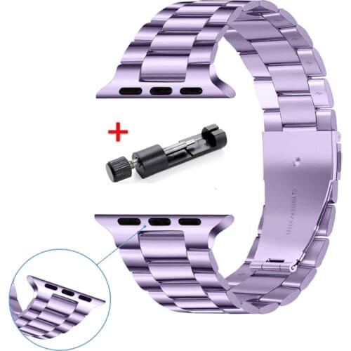 Band For Apple Watch strap 42mm 38mm 40MM 44MM Metal Stainless Steel Watchband Bracelet for iWatch Series 6 5 4 3 2 Accessories