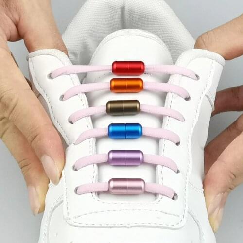 1Pair No tie Shoelaces Round Elastic Shoe Laces For Kids and Adult Sneakers Shoelaces Quick Lazy Laces Candy color Shoestrings