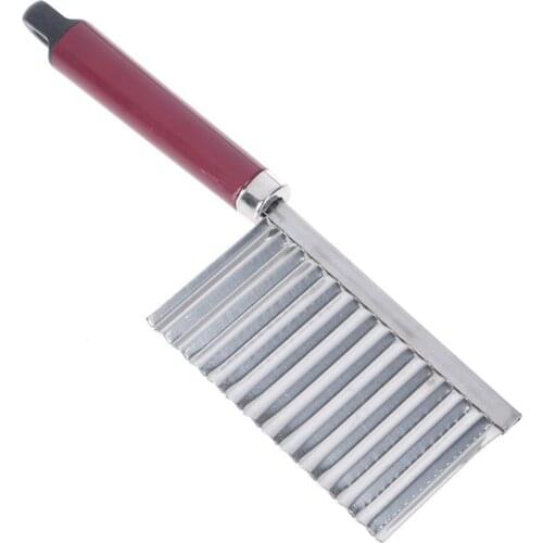 Stainless Steel Potato Chip Slicer Dough Vegetable Fruit Crinkle Wavy Slicer Knife Potato Cutter Peeler Chopper French Fry Maker