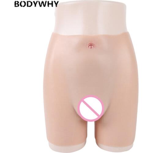 Transgender Silicone Penetrable Fake Vagina Pants Artificial Faux Fessier Underwear Shemale Crossdresser Drag Queen Gift