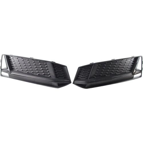 Replacement For A4 B9 S-line 2016-2018 1 Pair Car Fog Light Cover Grille Grill Bezel 8W0807681K 8W0807682K