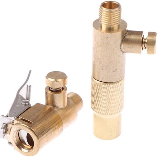 1 Pc 8mm Brass Car Tire Inflator Valve Stem Connector Air Compressor Pump Chuck Lock On Clip Adapter