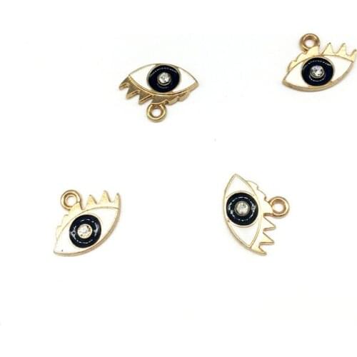 10pcs/lot 10*12MM Evil Eye Enamel Charms Floating Metal Pendant Demon Eyes For Bracelets Jewelry Finding Handmade YZ230