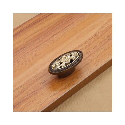 10 pcs / lot Bronze Cabinet Knobs and Handles Classical Gold Rose Drawer Pulls Retro Furniture Fittings