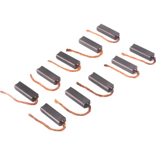 10pcs Mayitr Conductive Mini Carbon Motor Brushes for Generator Generic Electric Motor With Wire Leads 4.5*6.5*20mm