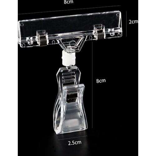 10pcs Clear POP Merchandise Plastic Sign Paper Card Display Price Label Promotion Small Clips Holders