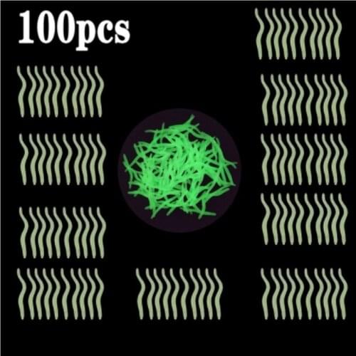 100pcs Red Worm Lifelike Soft Lure 35mm Earthworm Fishing Silicone Artificial Bait Fishy Smell Shrimp Additive Bass Carp