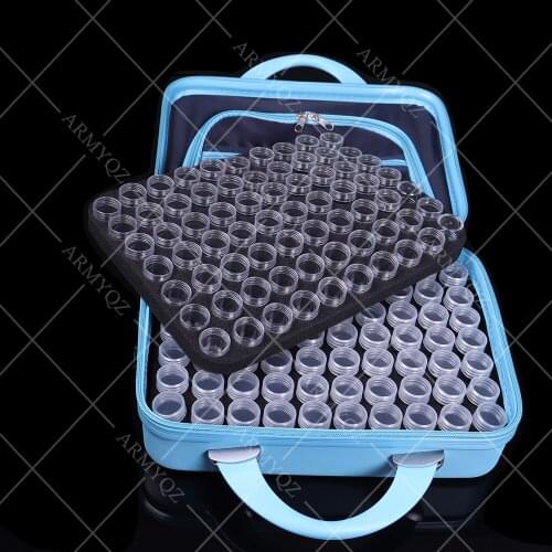 140 Bottles PU Leather Diamond Painting Charms Rhinestones Tool Storage Bag Case Organizer Beads Diamond Embroidery Storage Box