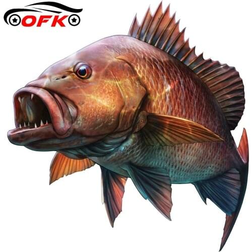 Car Stickers Decor Motorcycle Decals Large Mouth Bass Fish Decorative Accessories Creative Sunscreen Waterproof PVC,20cm*19cm