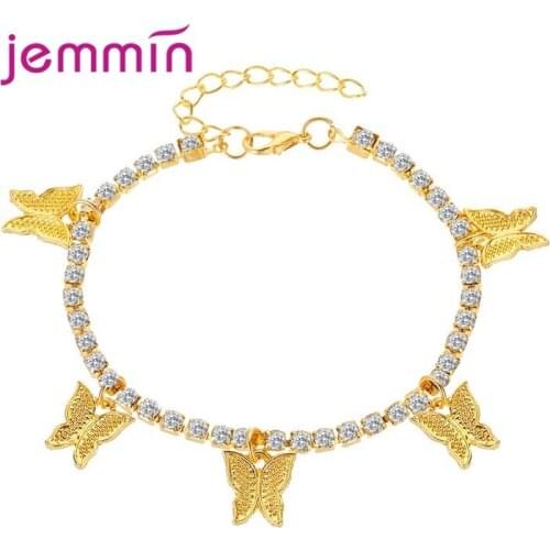Fashion Butterfly Pattern Chain Anklets For Women 925 Sterling Silver Luxury Accessories Jewelry Multiple Models Option