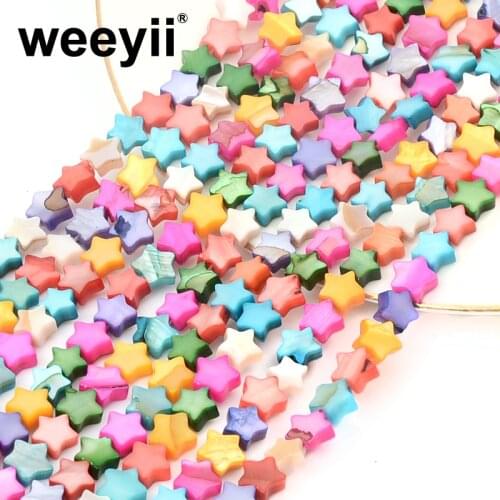 6mm Colorful Flat Star Shape Charms Natural Freshwater Shell Beads Loose Spacer Beads For DIY Jewelry Making Accessories